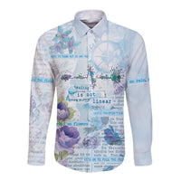 Mental Health Long Sleeve Button Shirt Healing Is Not Linear - Wonder Print Shop