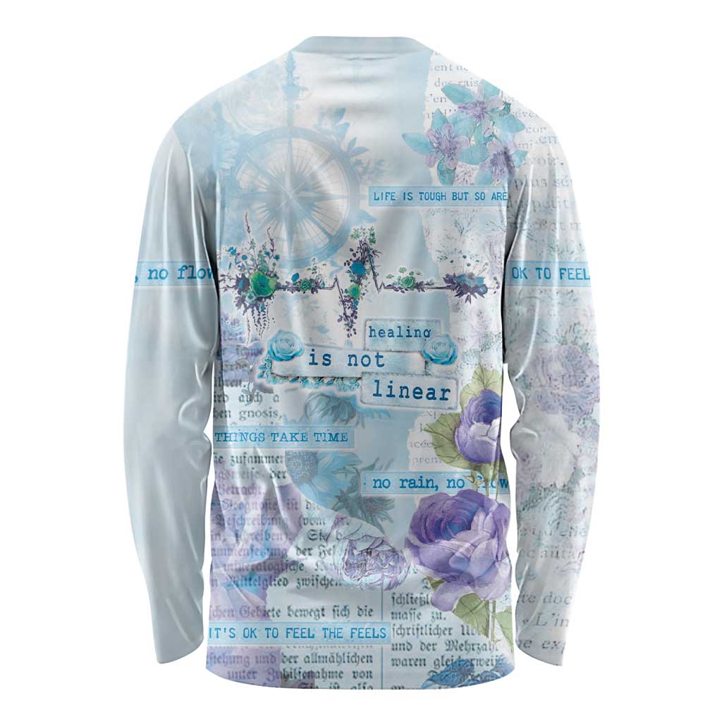 Mental Health Long Sleeve Shirt Healing Is Not Linear - Wonder Print Shop