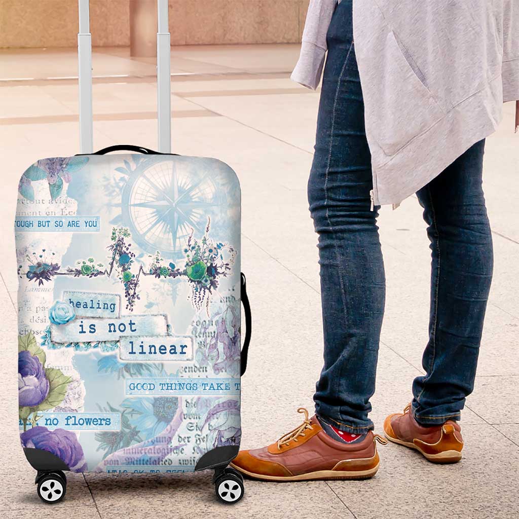 Mental Health Luggage Cover Healing Is Not Linear - Wonder Print Shop
