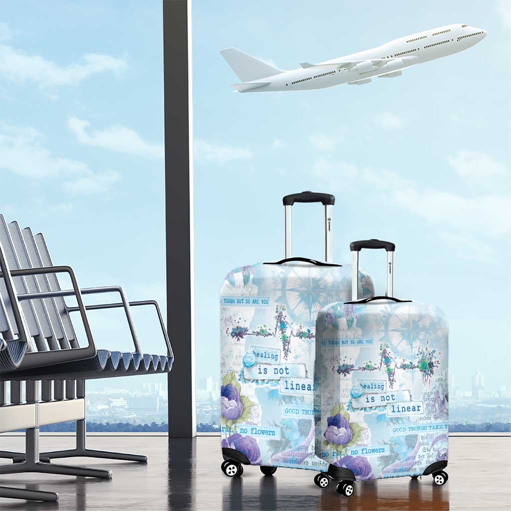 Mental Health Luggage Cover Healing Is Not Linear - Wonder Print Shop