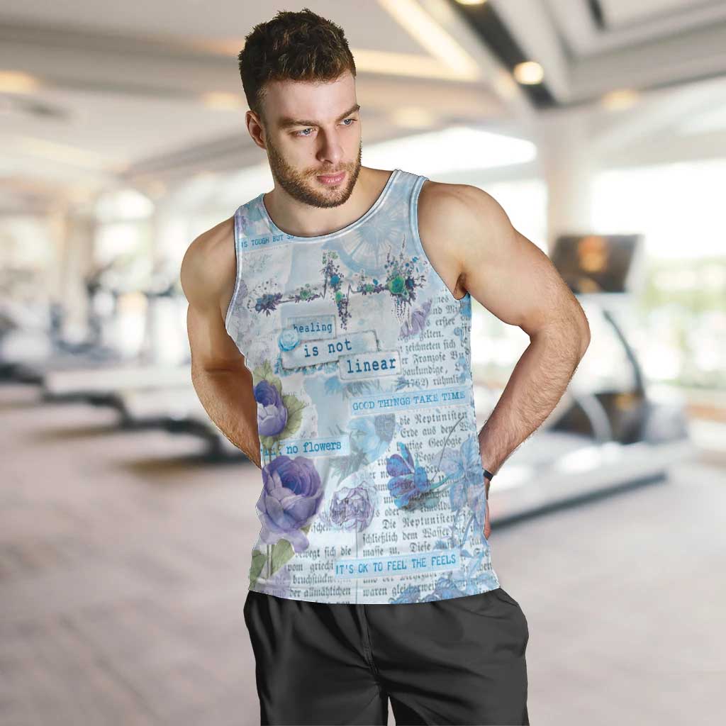 Mental Health Men Tank Top Healing Is Not Linear - Wonder Print Shop