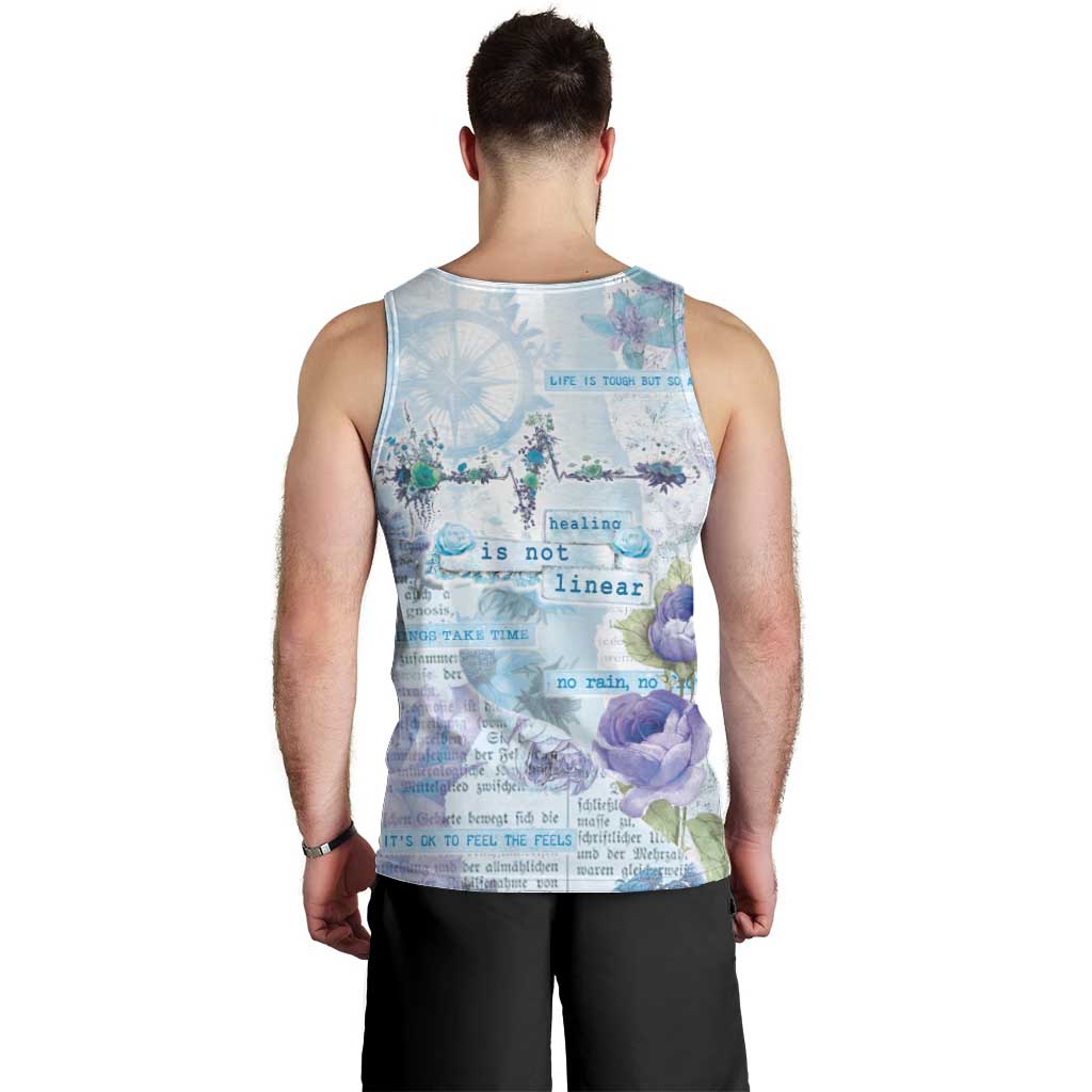 Mental Health Men Tank Top Healing Is Not Linear - Wonder Print Shop