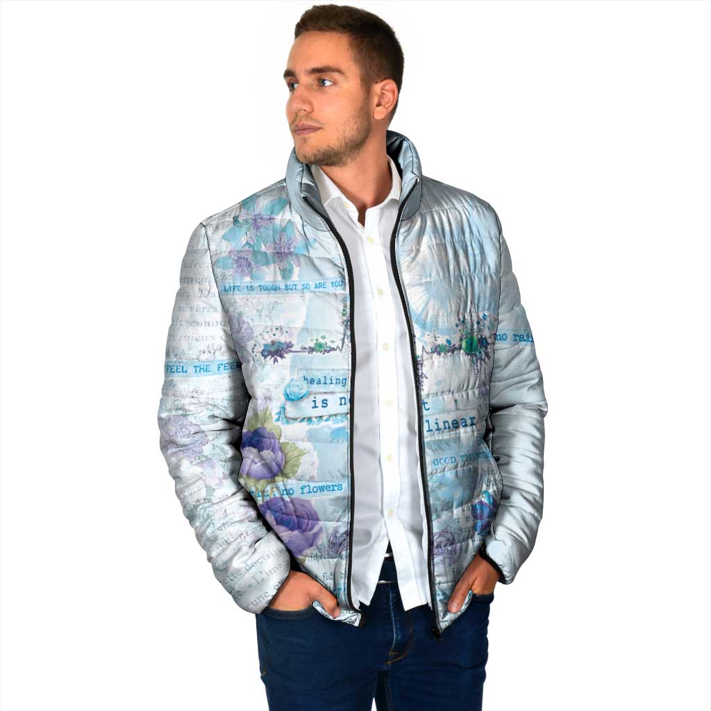 Mental Health Padded Jacket Healing Is Not Linear - Wonder Print Shop