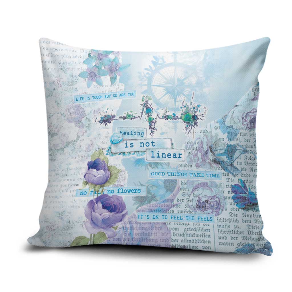 Mental Health Pillow Cover Healing Is Not Linear - Wonder Print Shop