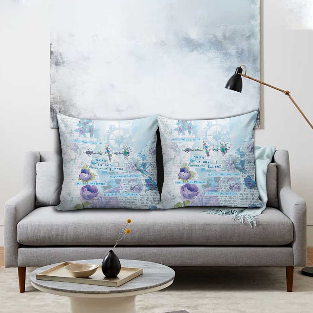 Mental Health Pillow Cover Healing Is Not Linear - Wonder Print Shop