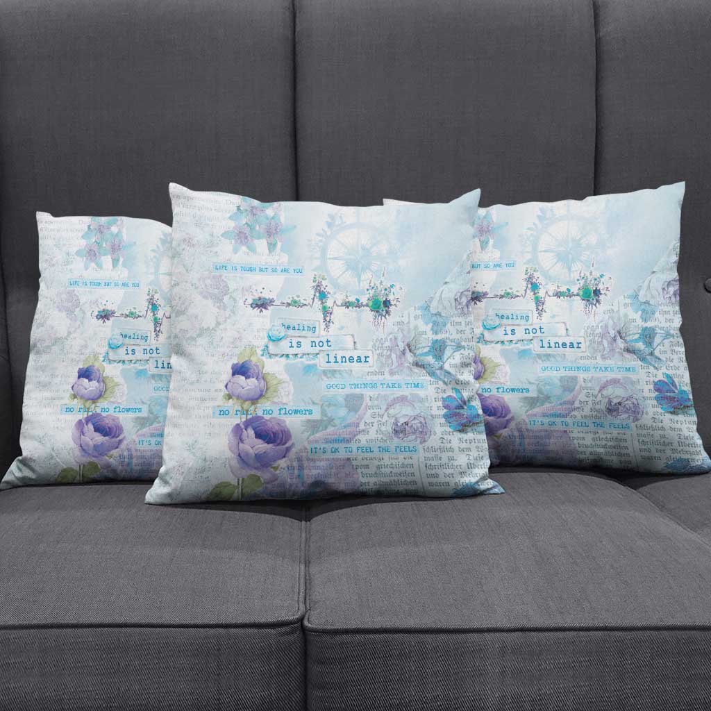 Mental Health Pillow Cover Healing Is Not Linear - Wonder Print Shop