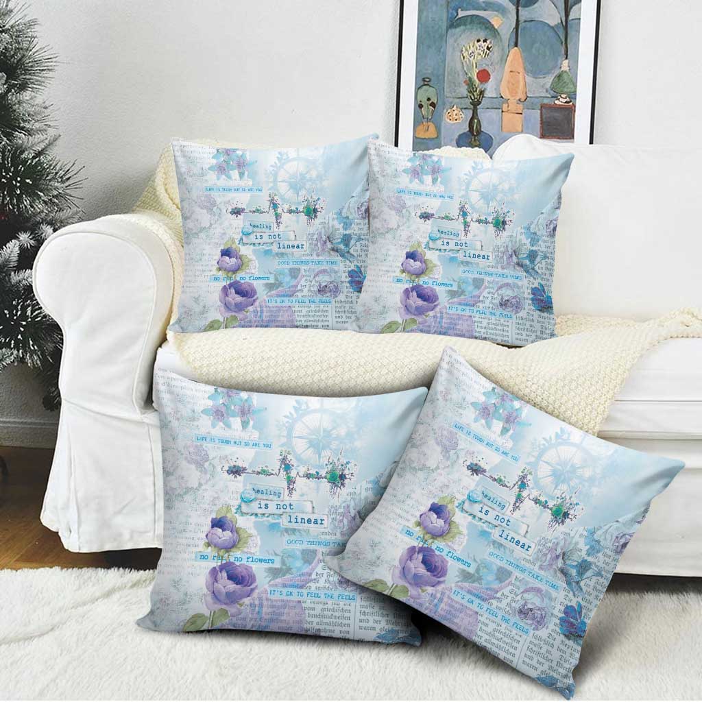 Mental Health Pillow Cover Healing Is Not Linear - Wonder Print Shop