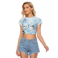 Mental Health Raglan Cropped T Shirt Healing Is Not Linear - Wonder Print Shop