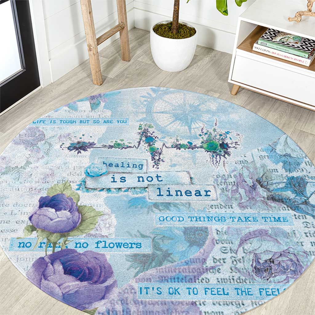 Mental Health Round Carpet Healing Is Not Linear - Wonder Print Shop