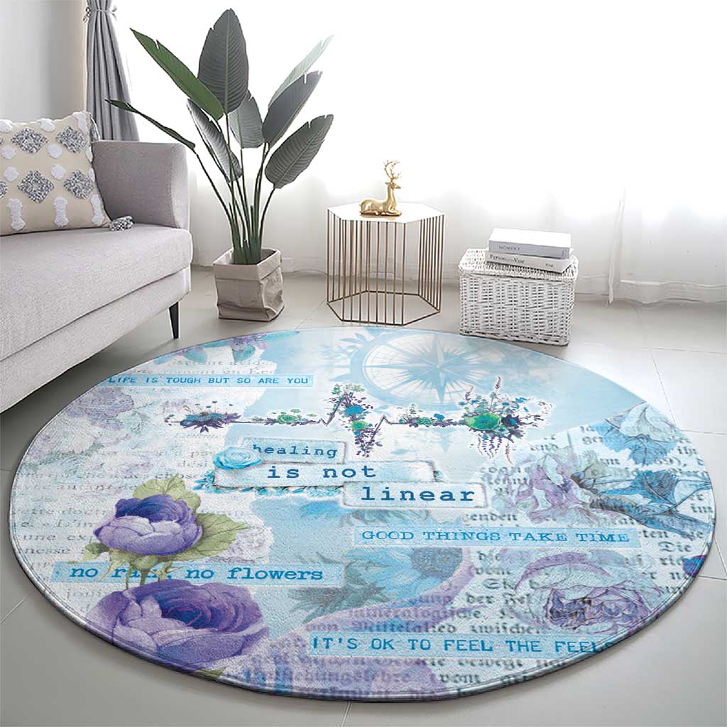 Mental Health Round Carpet Healing Is Not Linear - Wonder Print Shop