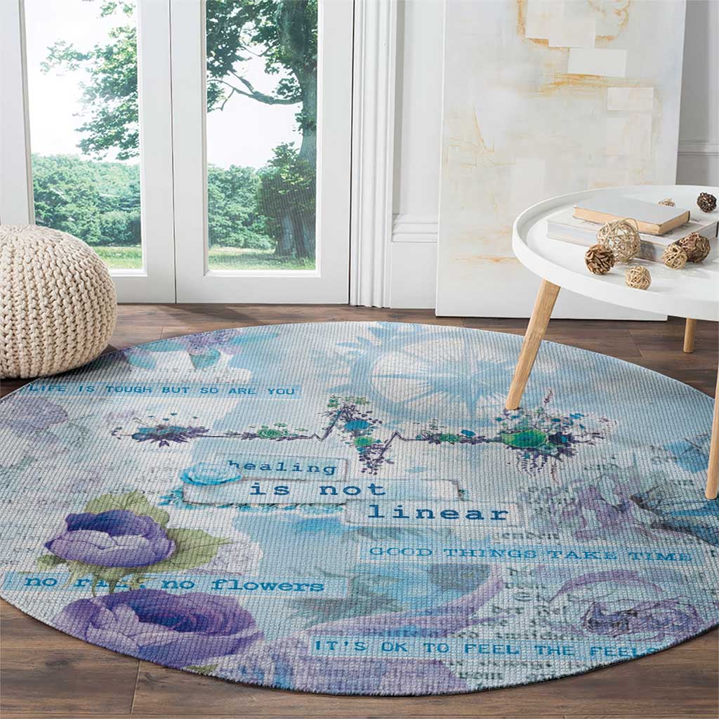 Mental Health Round Carpet Healing Is Not Linear - Wonder Print Shop