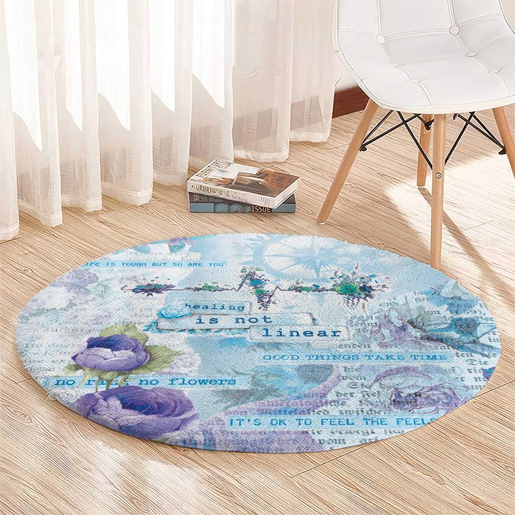 Mental Health Round Carpet Healing Is Not Linear - Wonder Print Shop