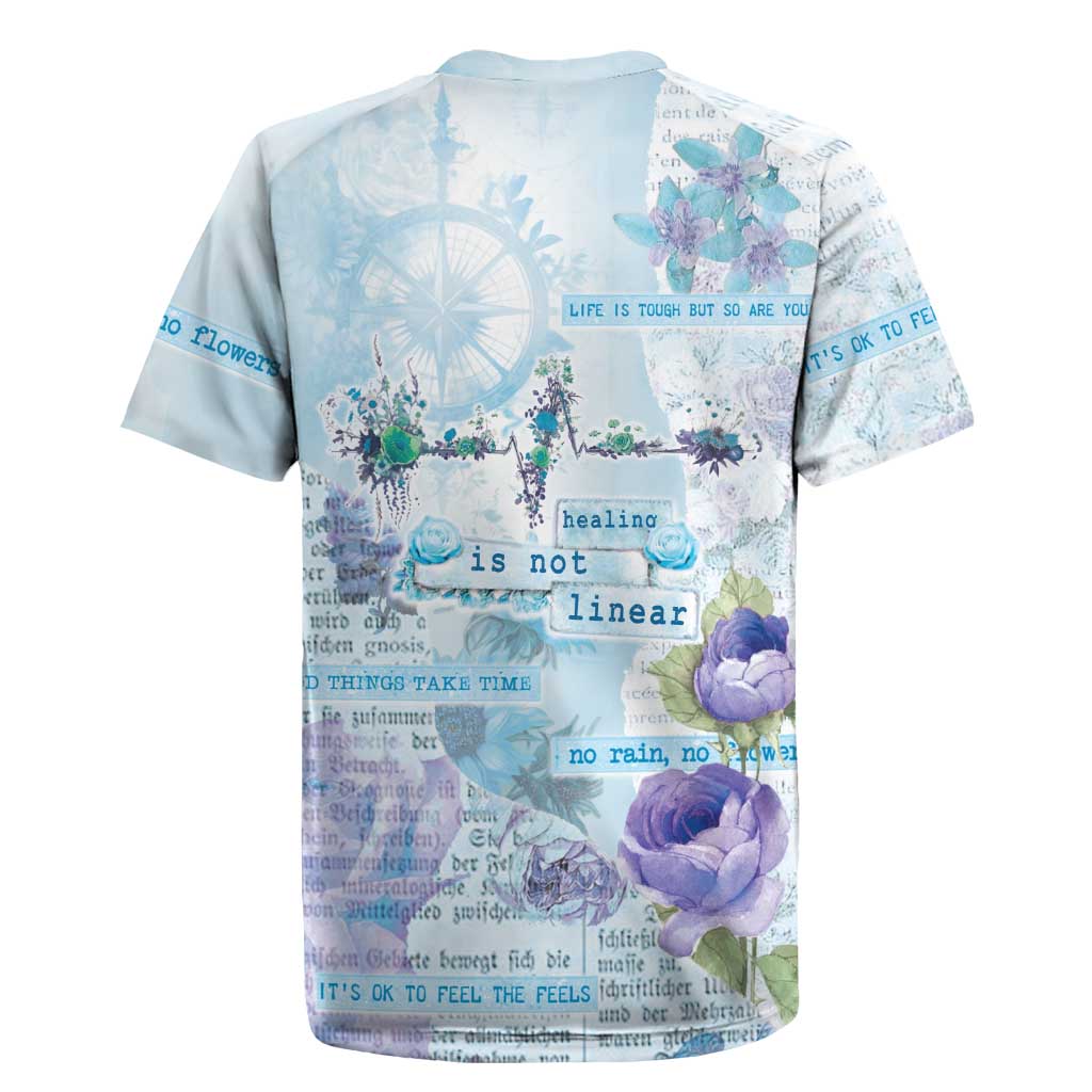 Mental Health Rugby Jersey Healing Is Not Linear - Wonder Print Shop