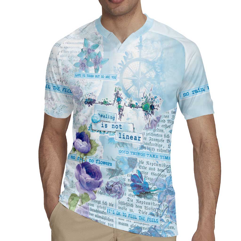 Mental Health Rugby Jersey Healing Is Not Linear - Wonder Print Shop