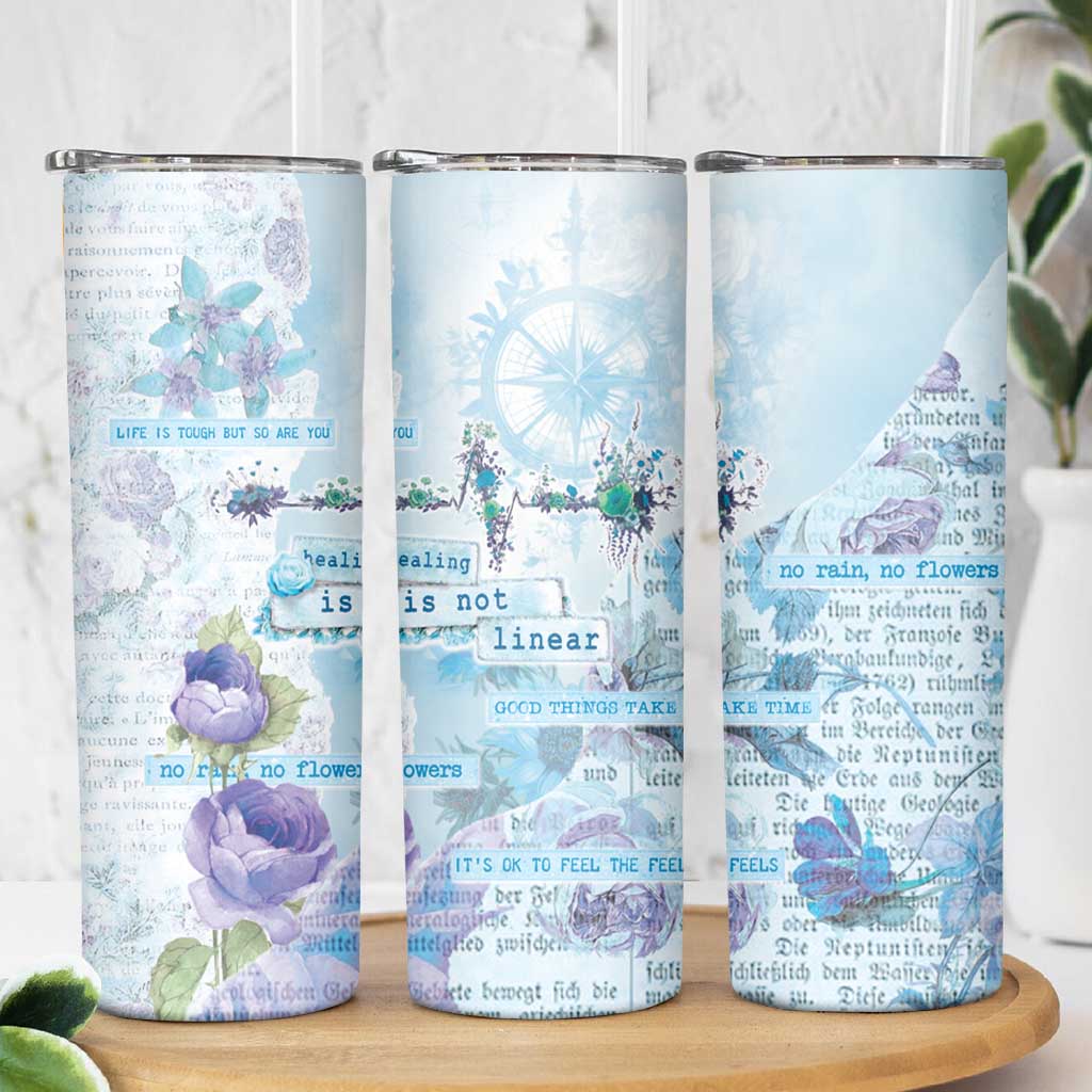 Mental Health Skinny Tumbler Healing Is Not Linear - Wonder Print Shop