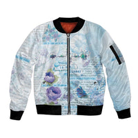 Mental Health Sleeve Zip Bomber Jacket Healing Is Not Linear - Wonder Print Shop