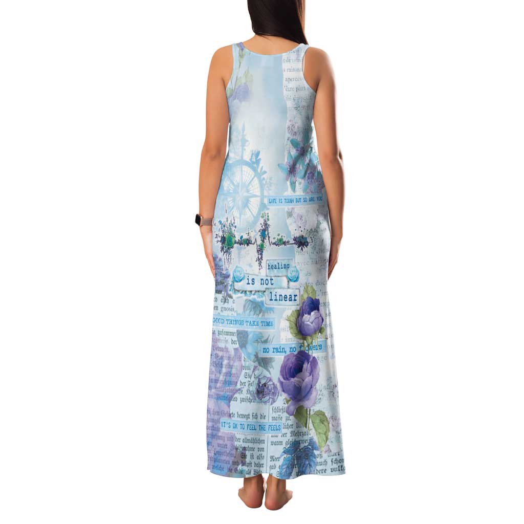 Mental Health Tank Maxi Dress Healing Is Not Linear - Wonder Print Shop