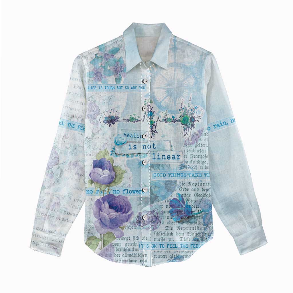 Mental Health Women Casual Shirt Healing Is Not Linear - Wonder Print Shop