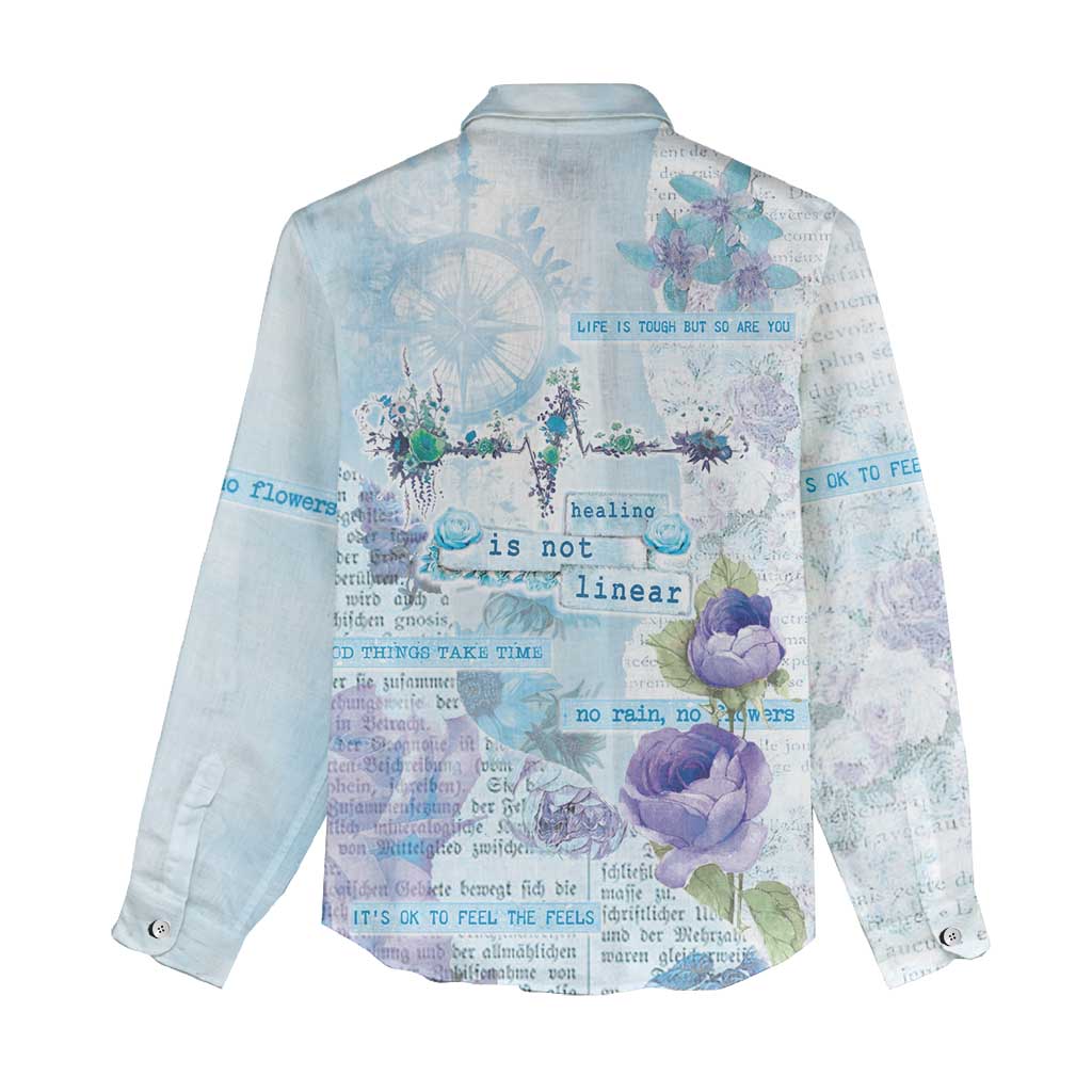 Mental Health Women Casual Shirt Healing Is Not Linear - Wonder Print Shop