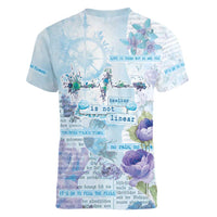 Mental Health Women V-Neck T-Shirt Healing Is Not Linear - Wonder Print Shop