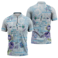 Mental Health Zipper Polo Shirt Healing Is Not Linear - Wonder Print Shop