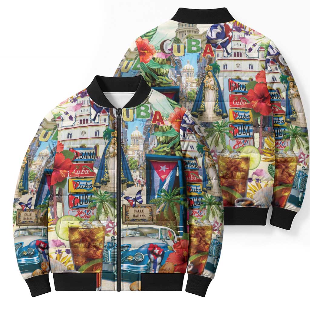 Cuba Libre Bomber Puffer Jacket The Culture Of Cuba - Wonder Print Shop