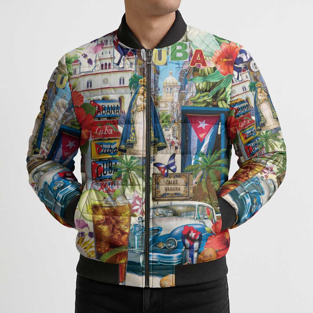 Cuba Libre Bomber Puffer Jacket The Culture Of Cuba - Wonder Print Shop