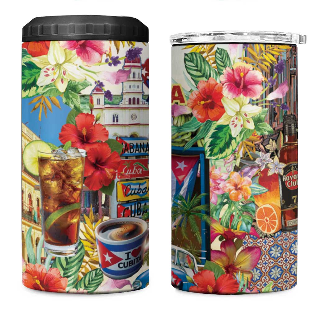 Cuba Libre 4 in 1 Can Cooler Tumbler The Culture Of Cuba - Wonder Print Shop