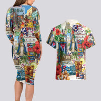 Cuba Libre Couples Matching Long Sleeve Bodycon Dress and Hawaiian Shirt The Culture Of Cuba - Wonder Print Shop