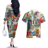 Cuba Libre Couples Matching Off The Shoulder Long Sleeve Dress and Hawaiian Shirt The Culture Of Cuba - Wonder Print Shop