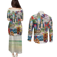 Cuba Libre Couples Matching Puletasi and Long Sleeve Button Shirt The Culture Of Cuba - Wonder Print Shop