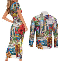 Cuba Libre Couples Matching Short Sleeve Bodycon Dress and Long Sleeve Button Shirt The Culture Of Cuba - Wonder Print Shop