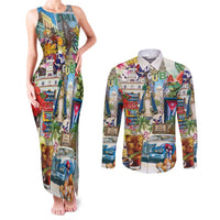 Cuba Libre Couples Matching Tank Maxi Dress and Long Sleeve Button Shirt The Culture Of Cuba - Wonder Print Shop