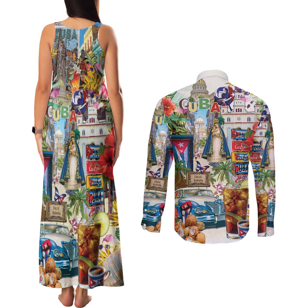 Cuba Libre Couples Matching Tank Maxi Dress and Long Sleeve Button Shirt The Culture Of Cuba - Wonder Print Shop