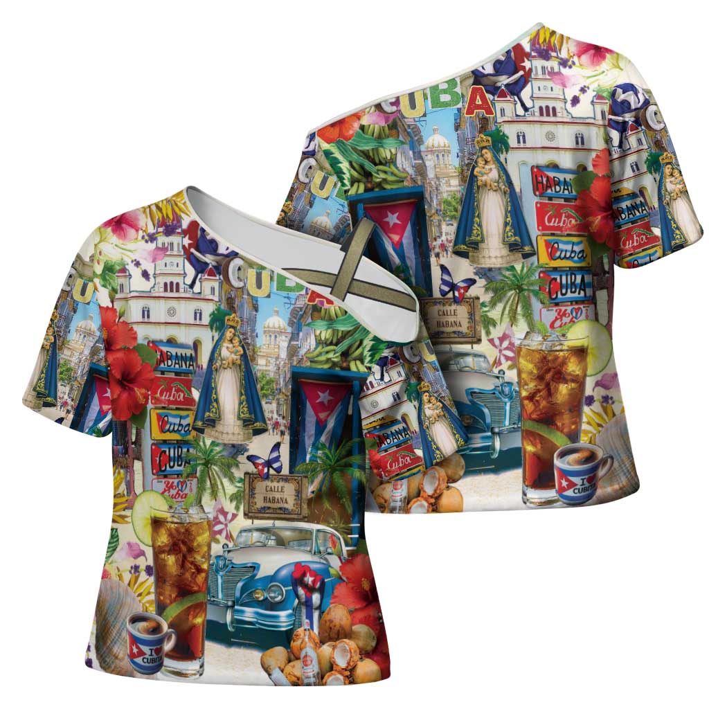 Cuba Libre Cross Shoulder Shirt The Culture Of Cuba - Wonder Print Shop
