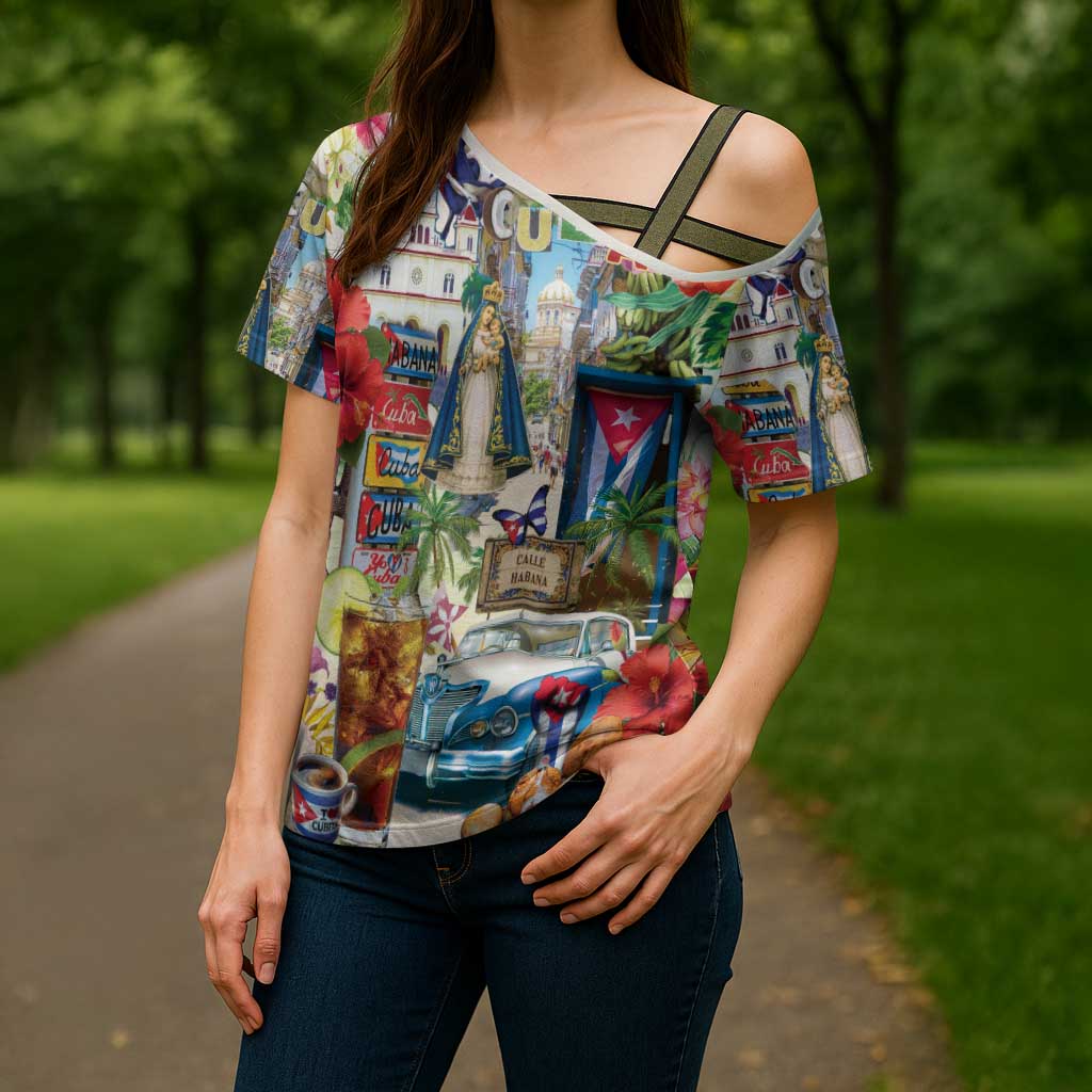 Cuba Libre Cross Shoulder Shirt The Culture Of Cuba - Wonder Print Shop
