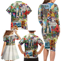 Cuba Libre Family Matching Long Sleeve Bodycon Dress and Hawaiian Shirt The Culture Of Cuba - Wonder Print Shop