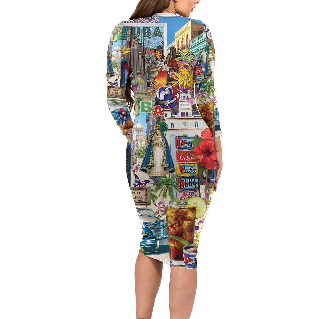 Cuba Libre Family Matching Long Sleeve Bodycon Dress and Hawaiian Shirt The Culture Of Cuba - Wonder Print Shop