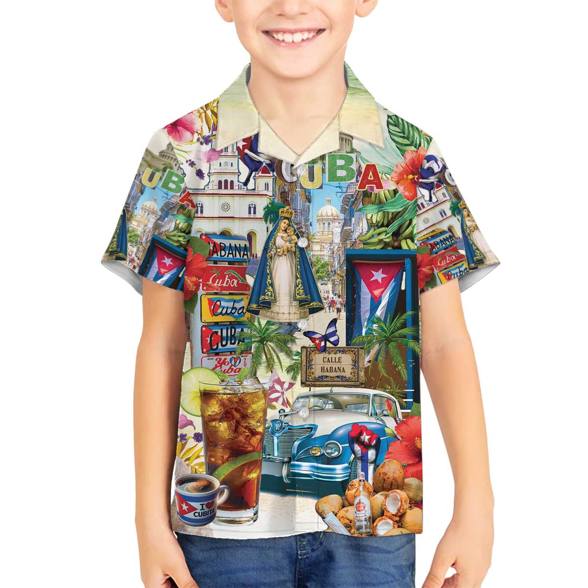 Cuba Libre Family Matching Off The Shoulder Long Sleeve Dress and Hawaiian Shirt The Culture Of Cuba - Wonder Print Shop