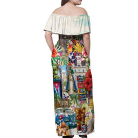 Cuba Libre Family Matching Off Shoulder Maxi Dress and Hawaiian Shirt The Culture Of Cuba - Wonder Print Shop