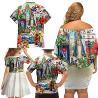 Cuba Libre Family Matching Off Shoulder Short Dress and Hawaiian Shirt The Culture Of Cuba - Wonder Print Shop
