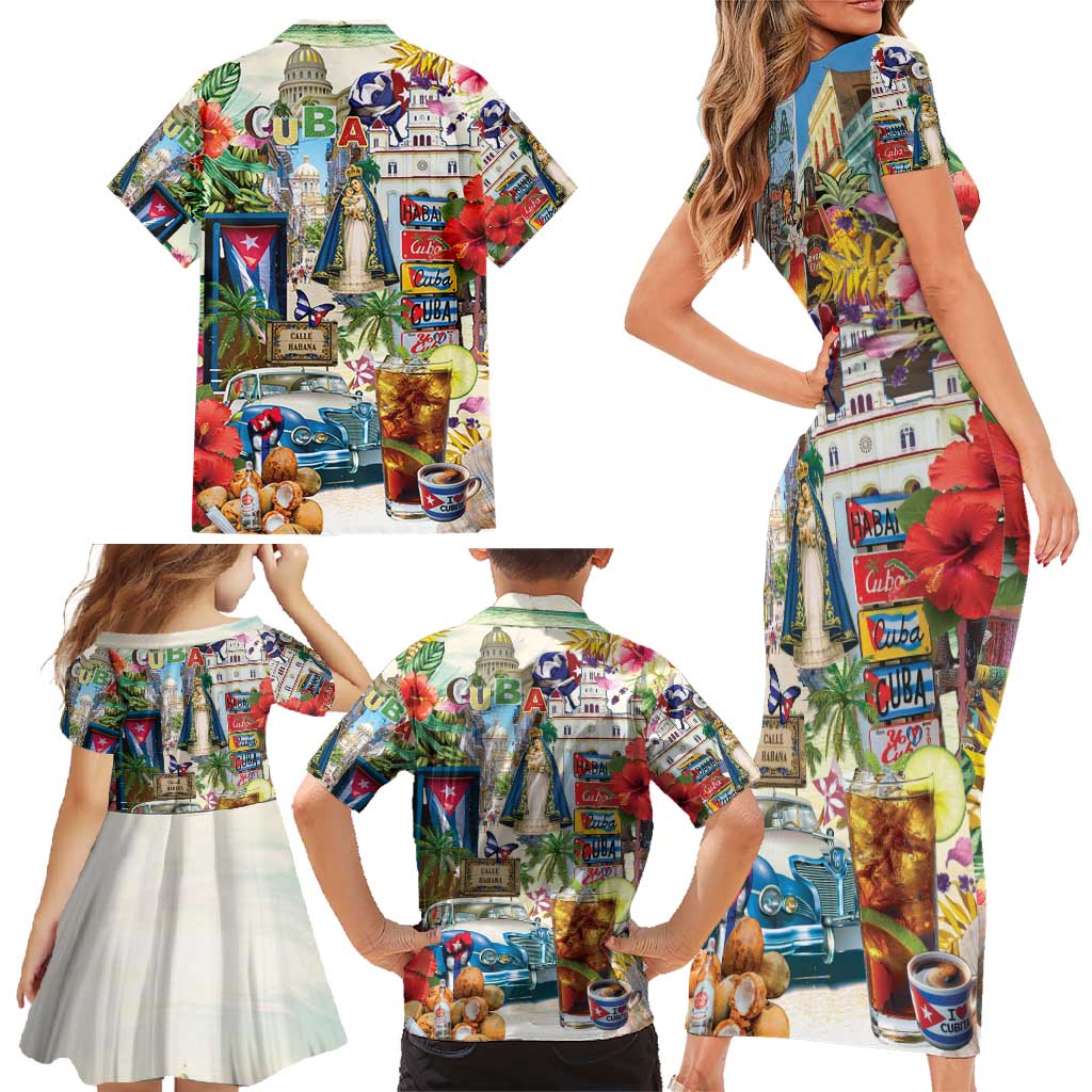 Cuba Libre Family Matching Short Sleeve Bodycon Dress and Hawaiian Shirt The Culture Of Cuba - Wonder Print Shop