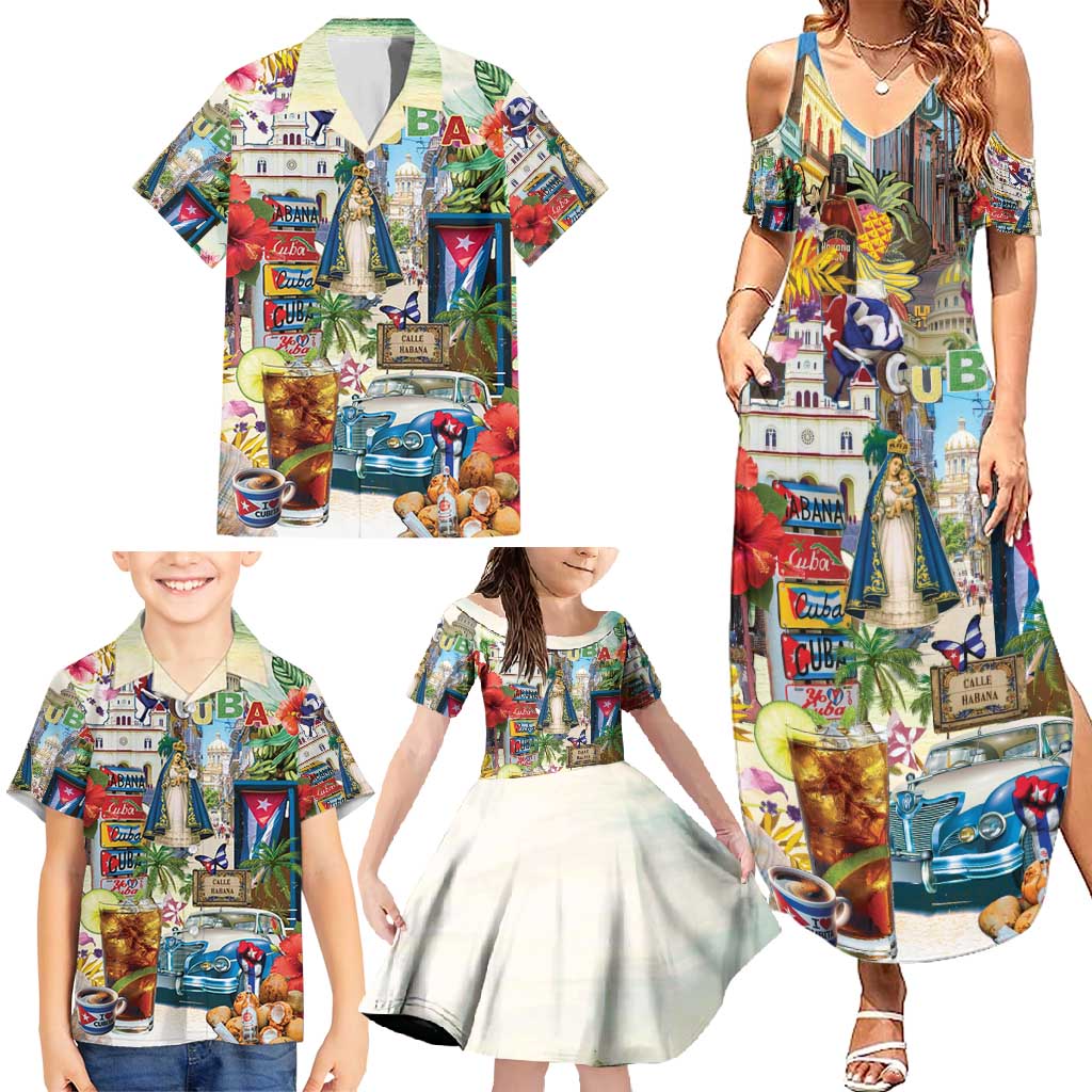 Cuba Libre Family Matching Summer Maxi Dress and Hawaiian Shirt The Culture Of Cuba - Wonder Print Shop