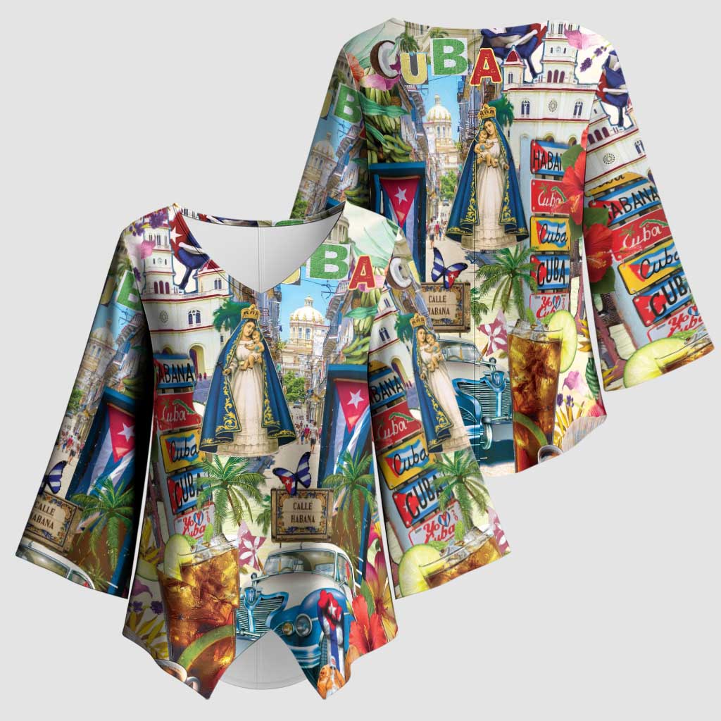 Cuba Libre Kimono Sleeve Blouse The Culture Of Cuba - Wonder Print Shop