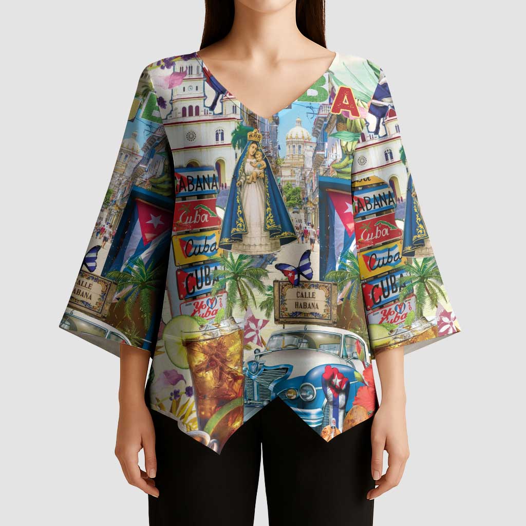 Cuba Libre Kimono Sleeve Blouse The Culture Of Cuba - Wonder Print Shop
