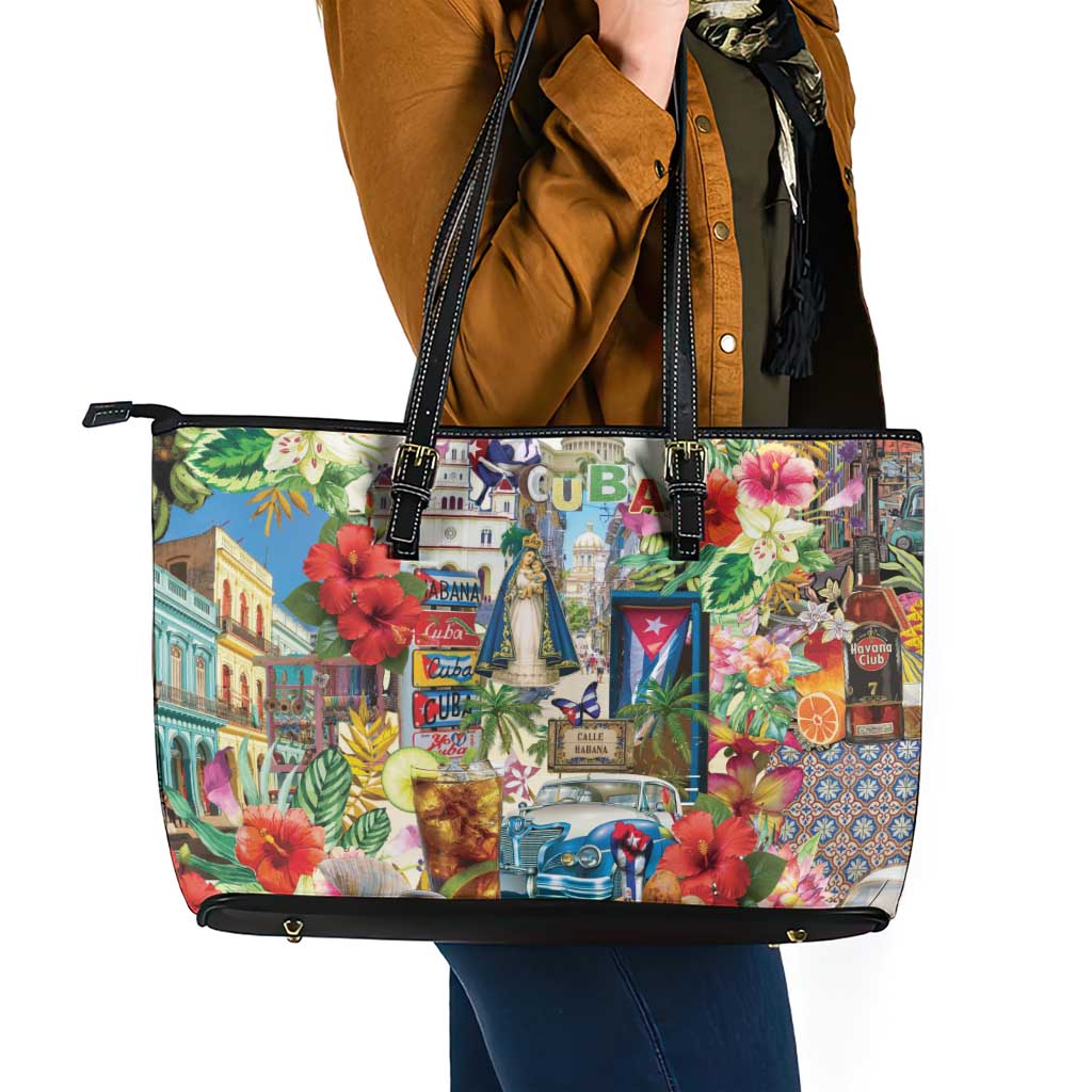 Cuba Libre Leather Tote Bag The Culture Of Cuba - Wonder Print Shop
