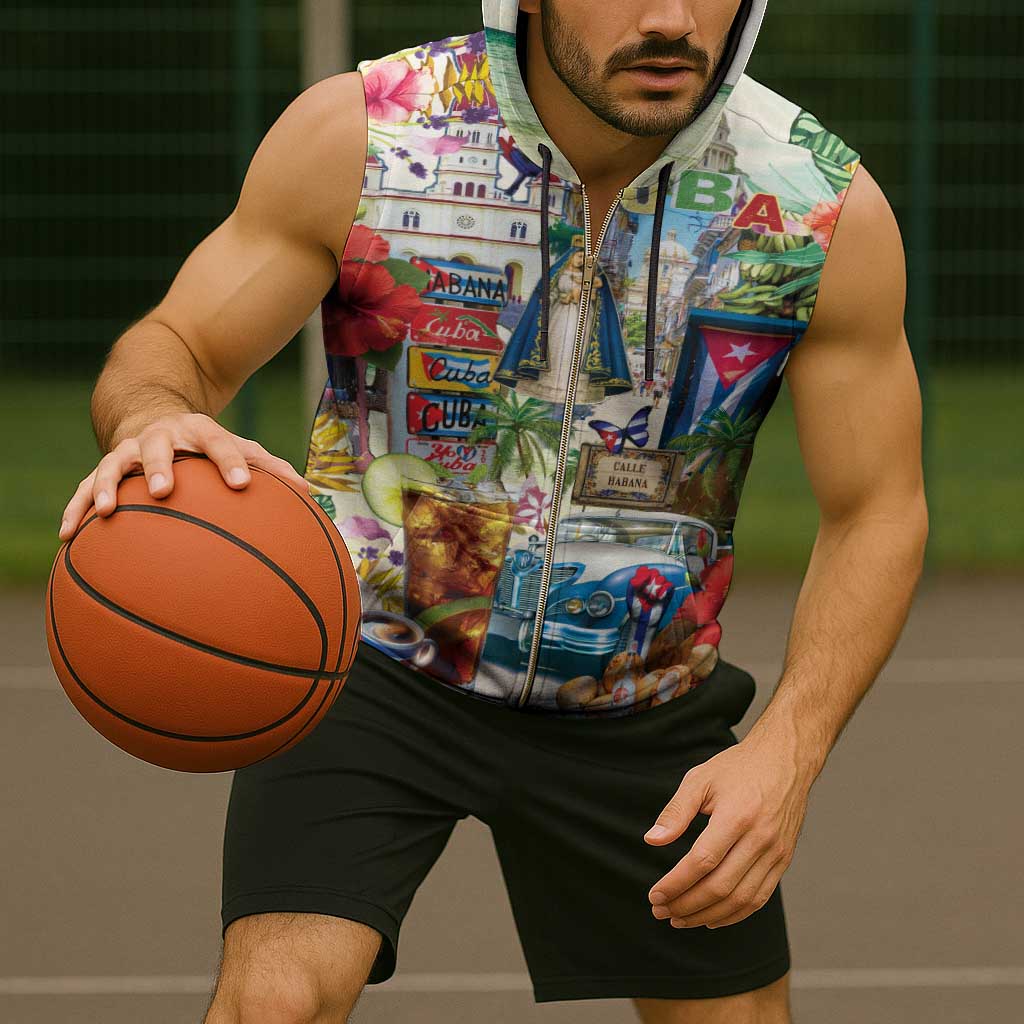 Cuba Libre Sleeveless Zip Hoodie The Culture Of Cuba - Wonder Print Shop