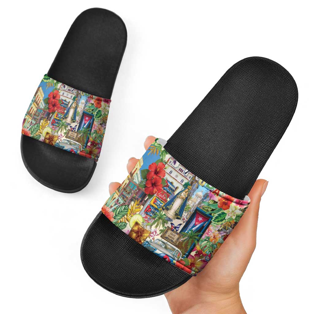 Cuba Libre Slide Sandals The Culture Of Cuba - Wonder Print Shop