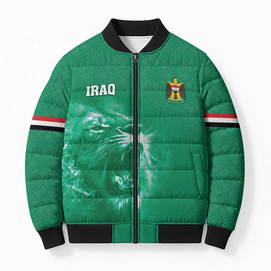 Custom Iraq Football Bomber Puffer Jacket Go Champions - Wonder Print Shop