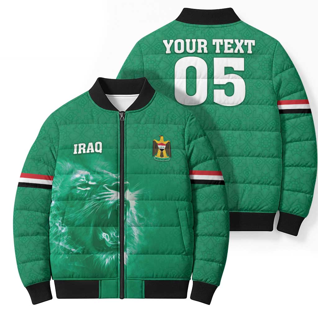 Custom Iraq Football Bomber Puffer Jacket Go Champions - Wonder Print Shop